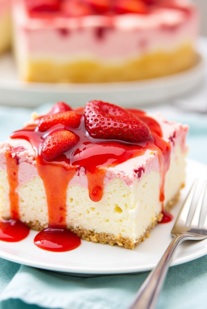 Strawberry Cheesecake Dump Cake